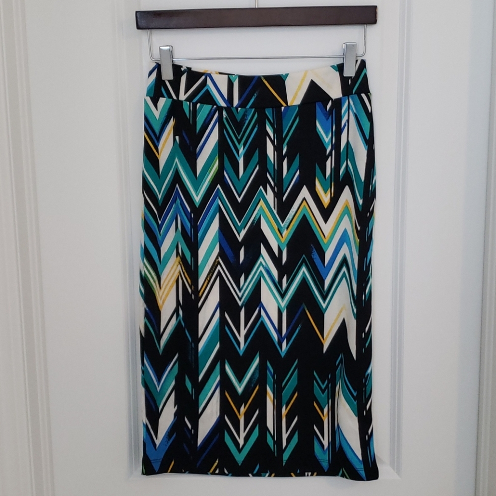 Renee C. Triangle Colorful Knee Length Skirt